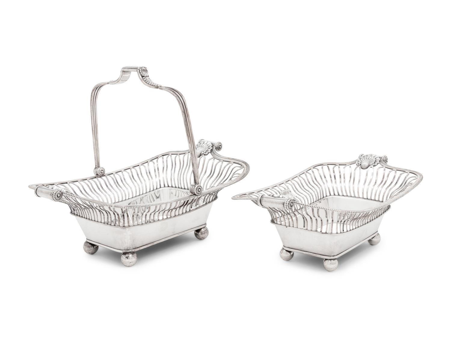 Two English Silver-Plate Baskets