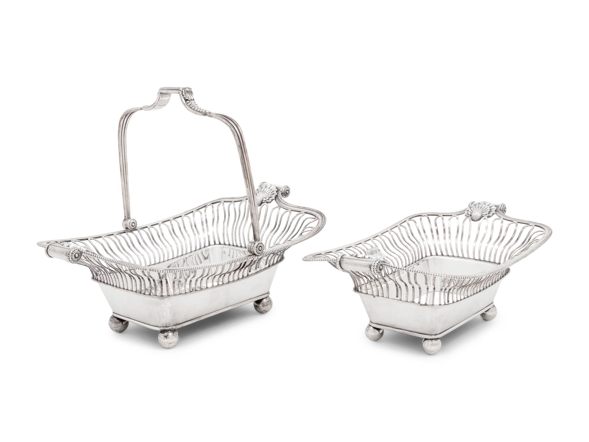 Two English Silver-Plate Baskets