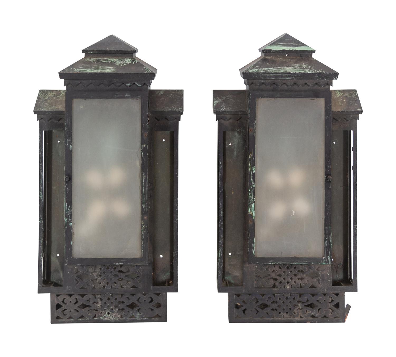 A Pair of Art Deco Exterior Sconces