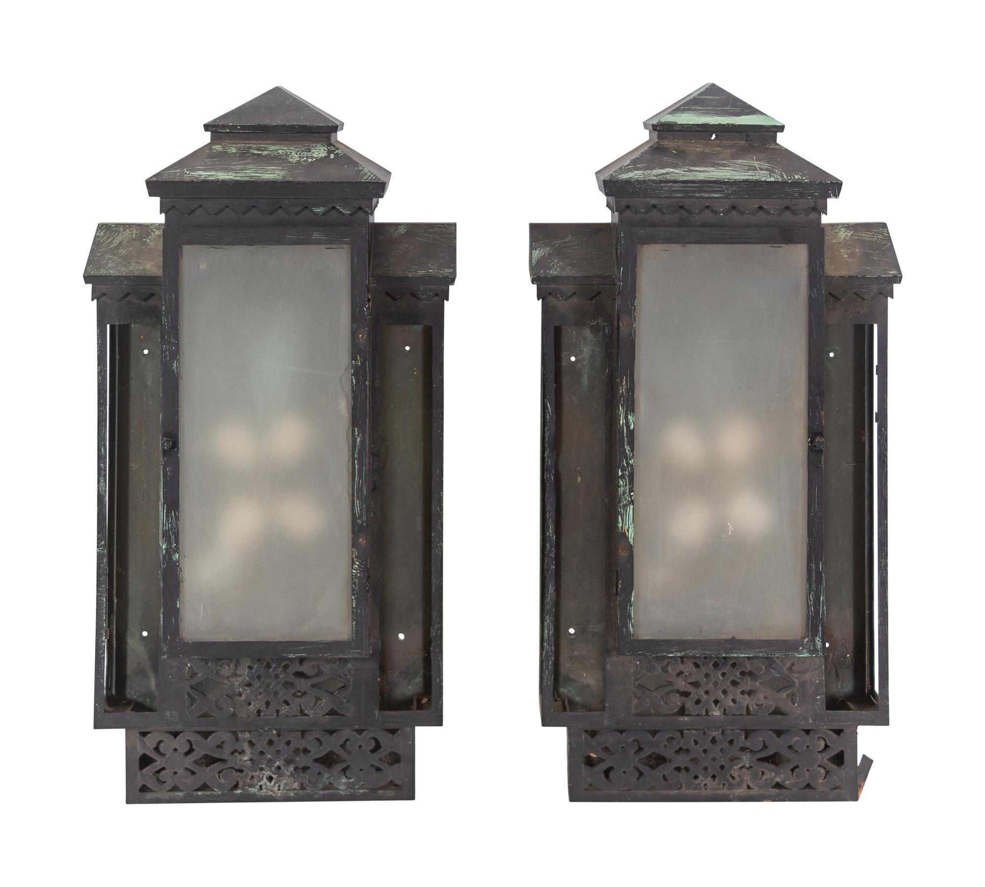 A Pair of Art Deco Exterior Sconces
