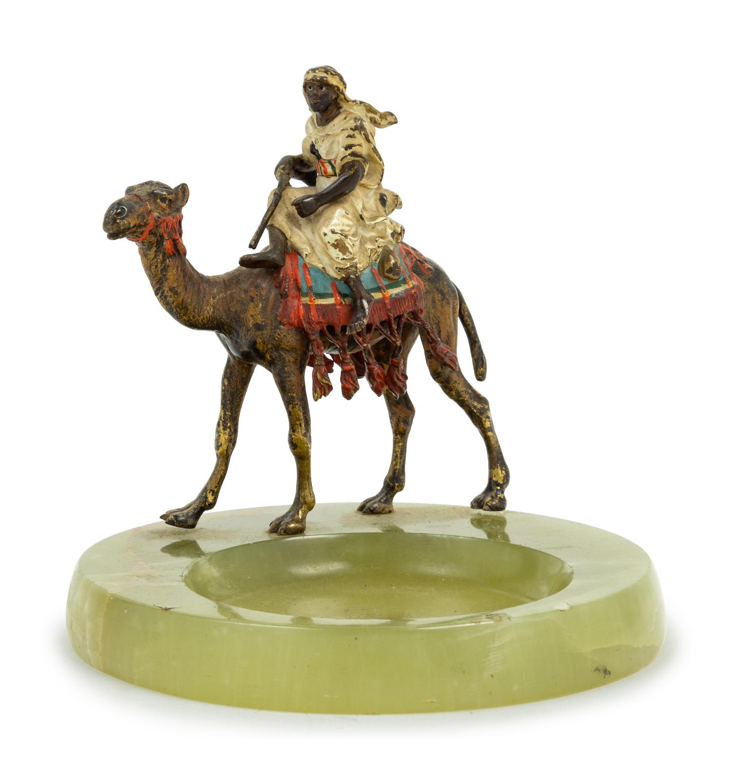 A Franz Bergman Cold Painted Cast Metal and Onyx Vide Poche — Late 19th/Early 20th Century