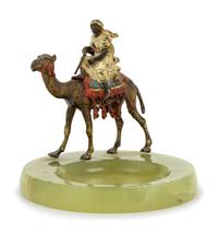 A Franz Bergman Cold Painted Cast Metal and Onyx Vide Poche — Late 19th/Early 20th Century