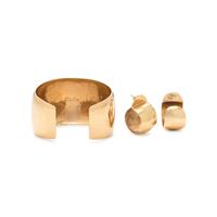 COLLECTION OF HAMMERED YELLOW GOLD JEWELRY