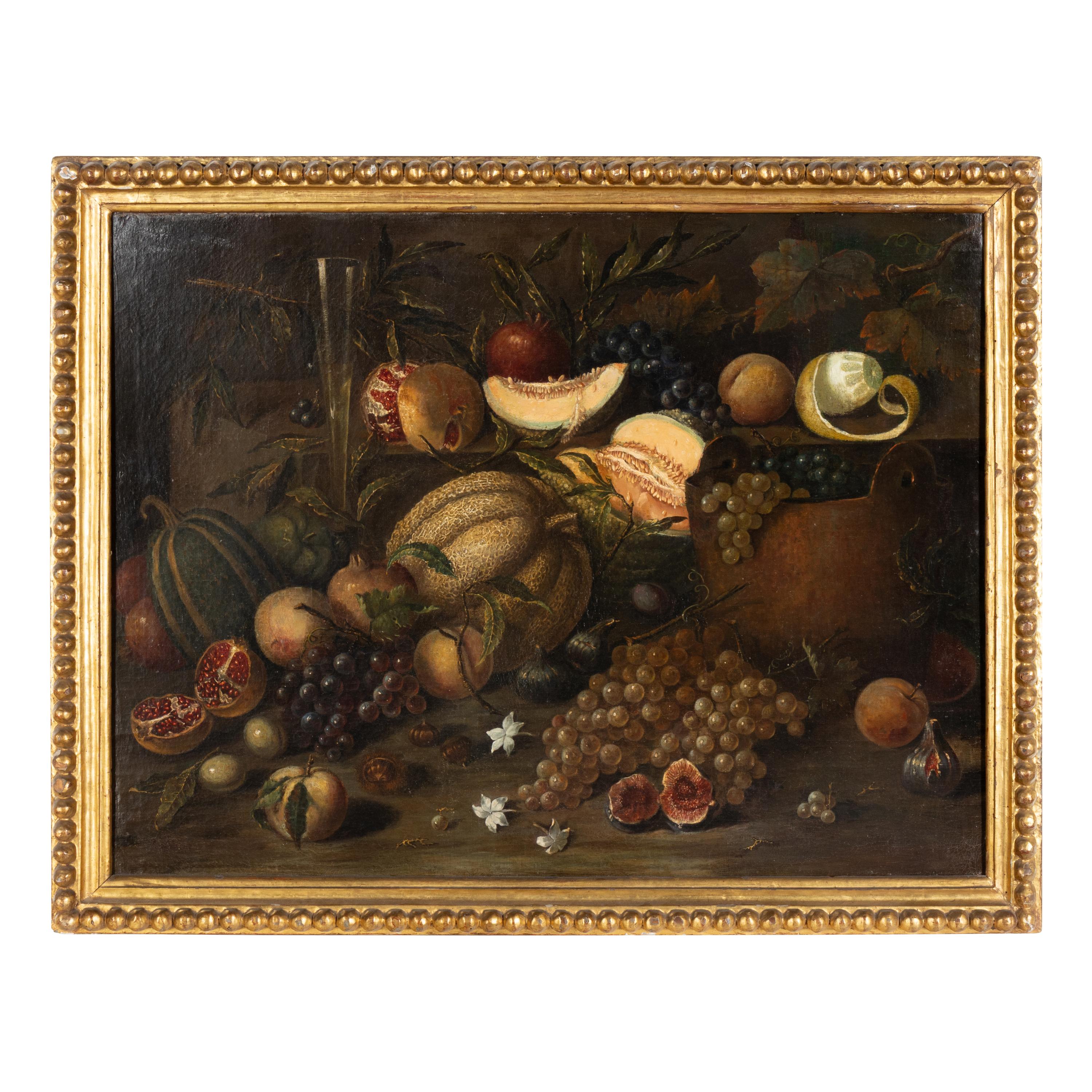 Manner of Giovanni Battista Ruoppolo (Italian, 1629–1693) — Still Life with Fruit
