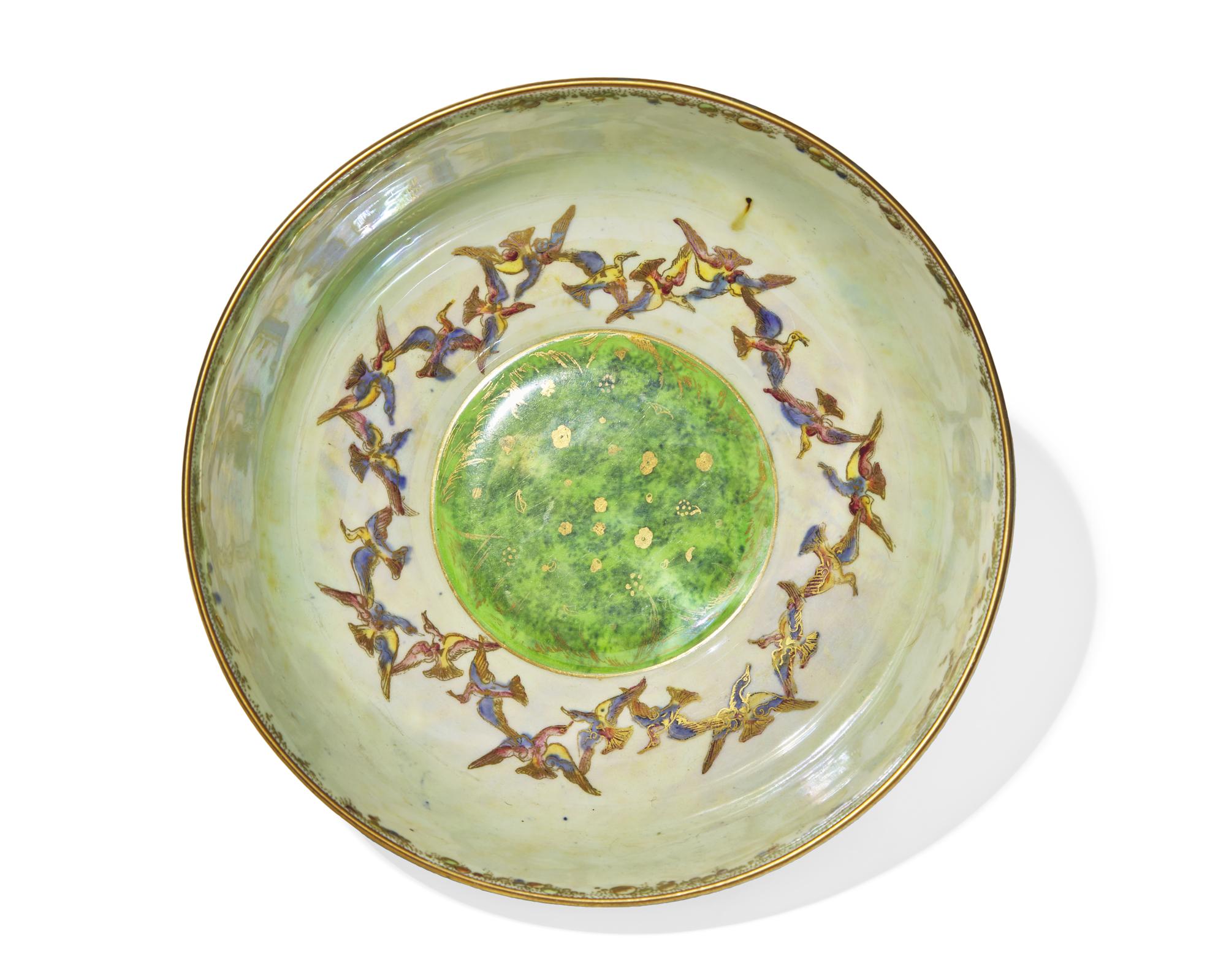 A Wedgwood Lustreware Porcelain 'Cranes' Bowl