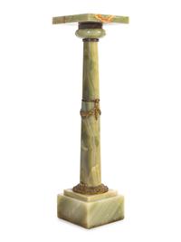 A Continental Gilt Bronze Mounted Onyx Pedestal