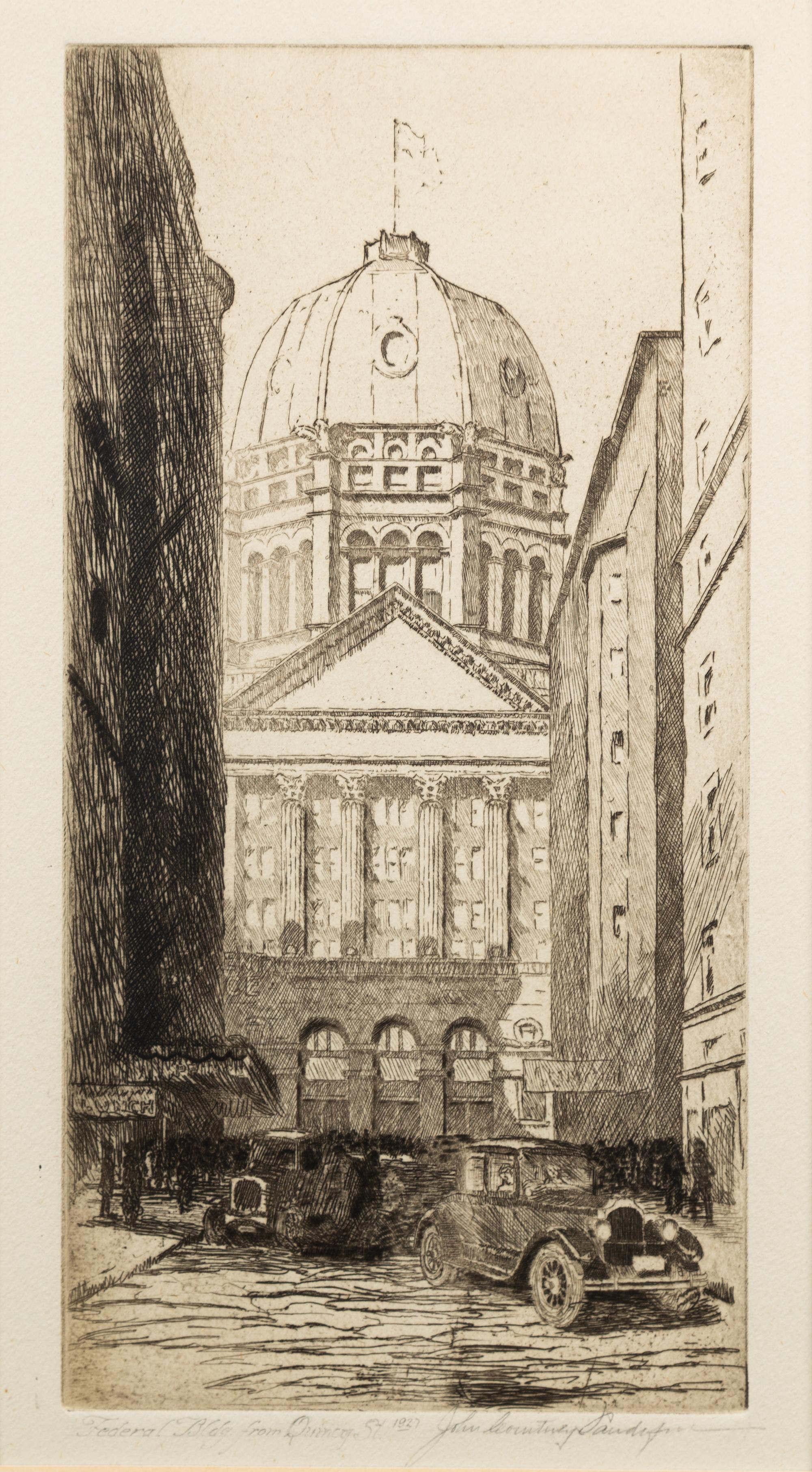 [ARCHITECTURE]. A group of 11 drypoint etchings by James Swann, Leon Pescheret, Chester S. Danforth and others.