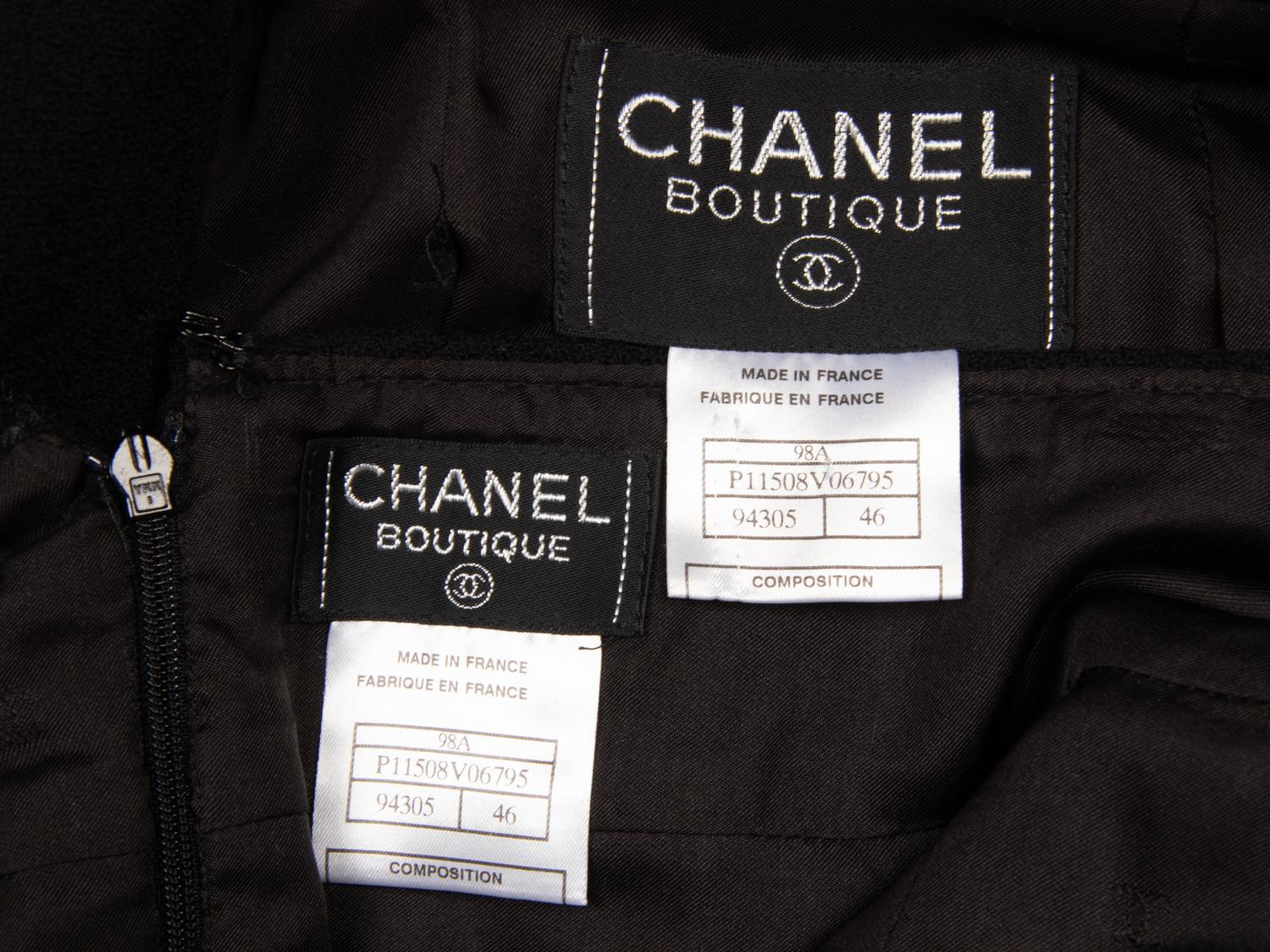 Chanel, Black Wool Skirt Suit