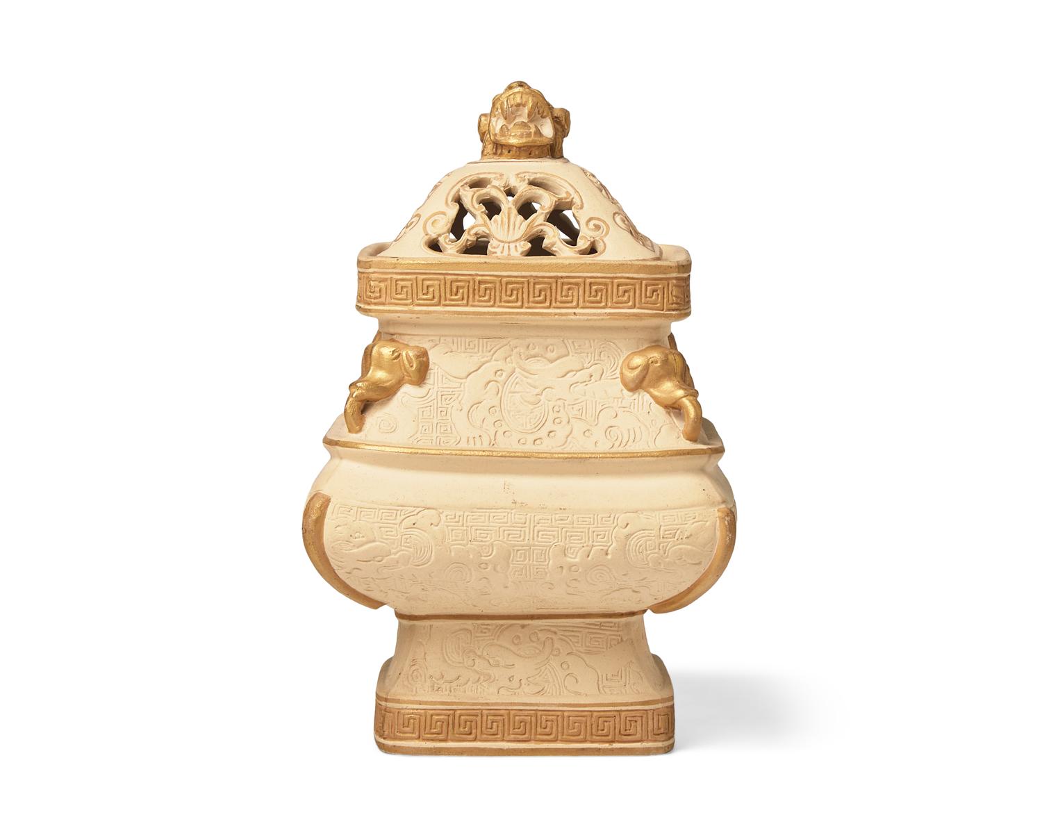 A Wedgwood Parcel Gilt Earthenware Vase and Cover