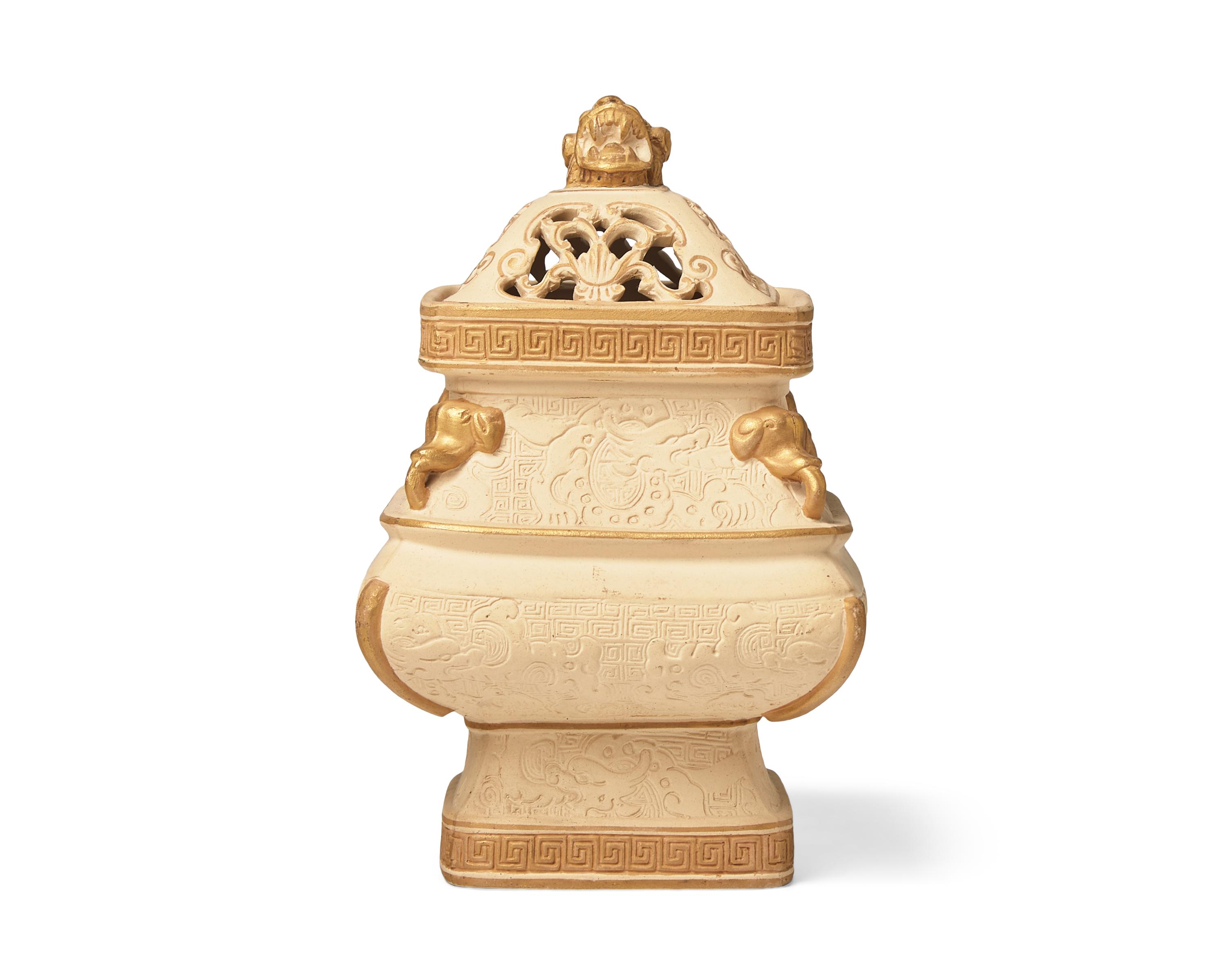 A Wedgwood Parcel Gilt Earthenware Vase and Cover