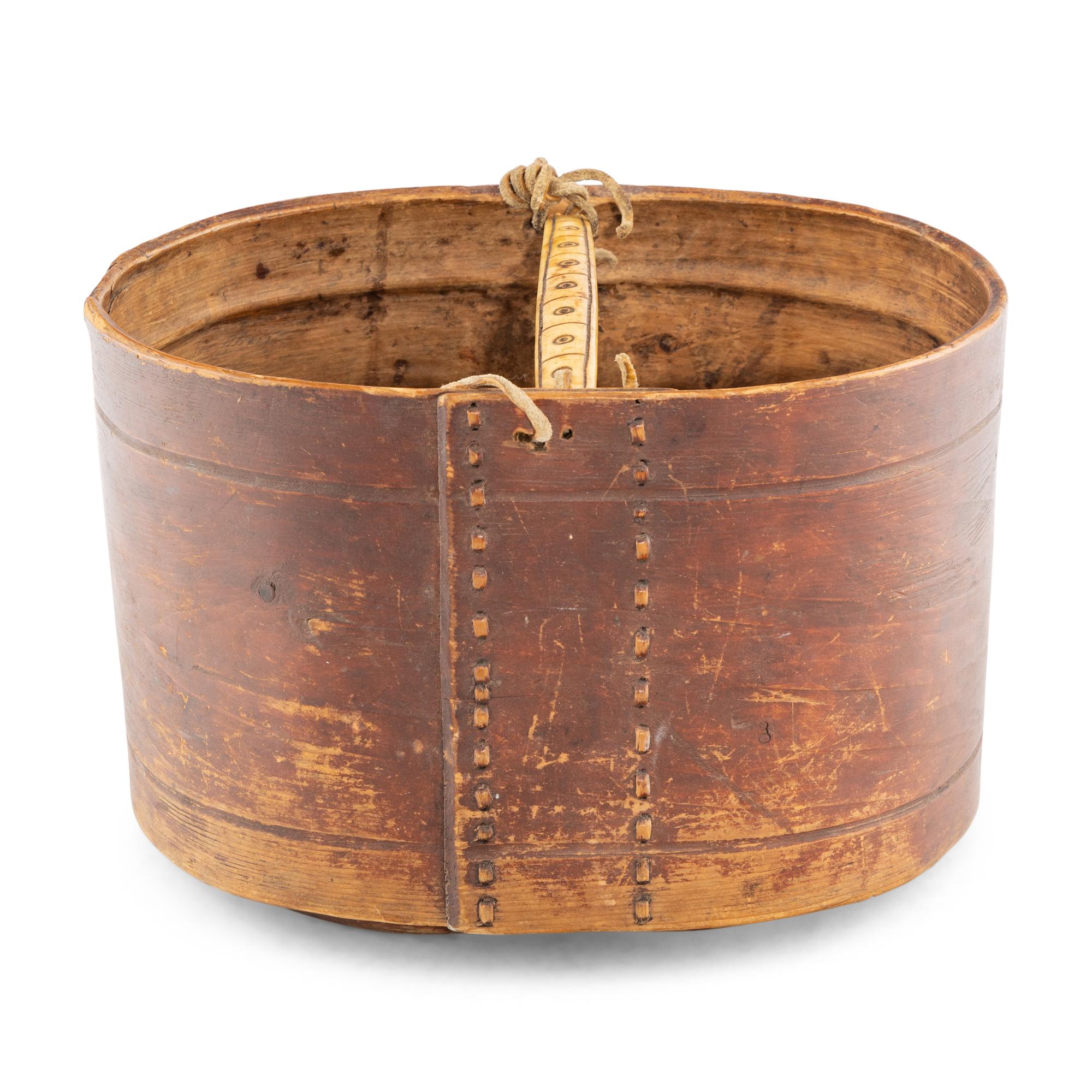 Yup'ik Bentwood Bucket, with Handle