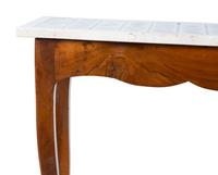 An Italian Burl Walnut Table with a Specimen Marble Top