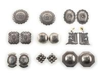 Navajo and Southwestern-style Silver Post and Clip Earrings