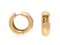 YELLOW GOLD AND DIAMOND HOOP EARRINGS