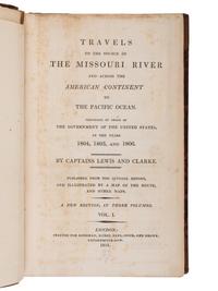 LEWIS, Meriwether (1774-1809) and William CLARK (1770-1838). Travels to the Source of the Missouri River and across the American Continent... London: A. Strahan for Longman, Hurst, Rees, Orme, and Brown, 1815.