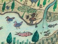 Untitled (Fishing), 1971 and Water, Drain, Sewer , 1972 (two works)