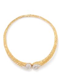 DAVID WEBB, YELLOW GOLD, PLATINUM AND DIAMOND COLLAR NECKLACE