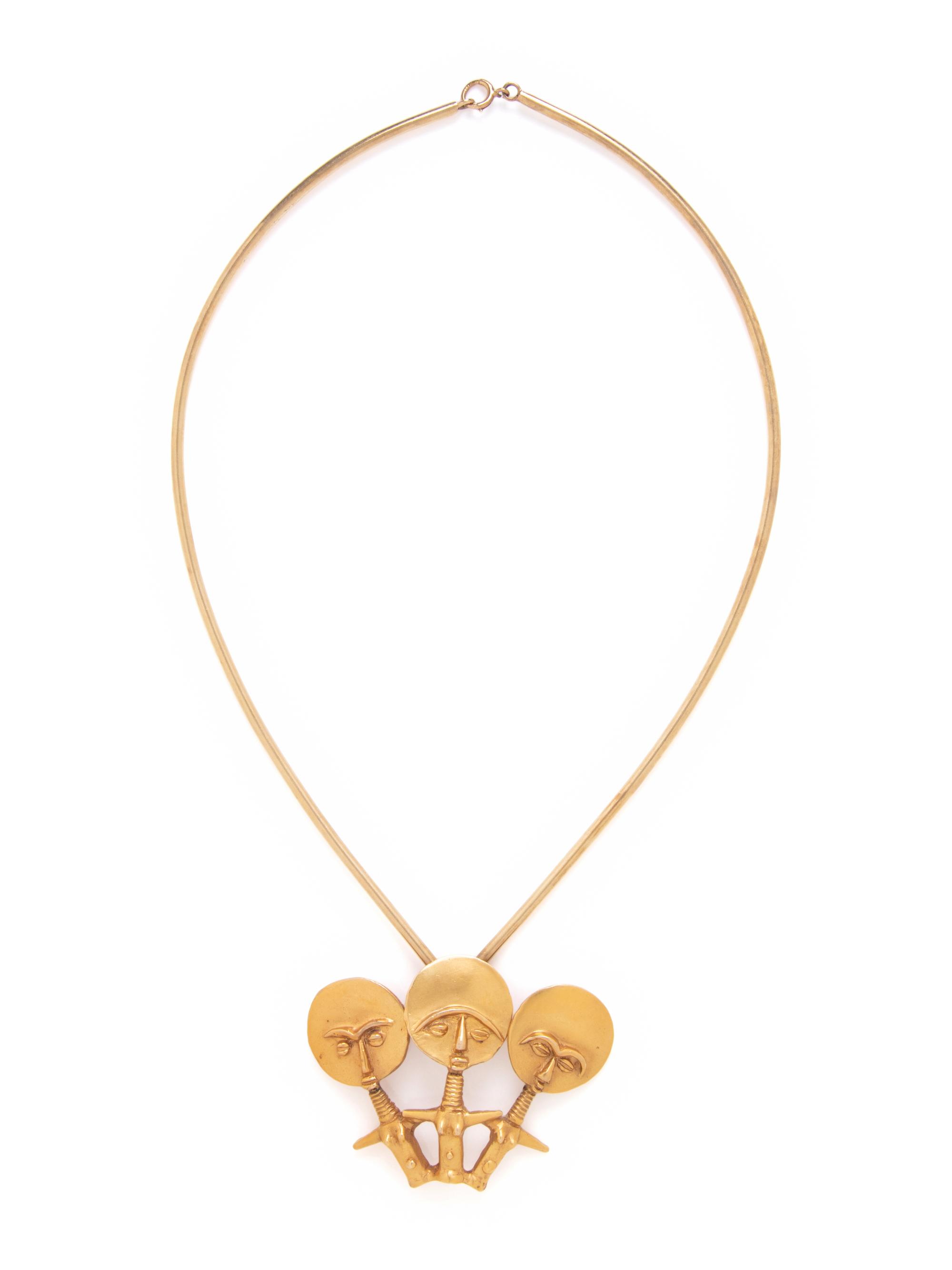 ERIC DE KOLB, YELLOW GOLD PENDANT NECKLACE