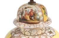 A Pair of German Porcelain Urns Mounted as Lamps