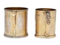 Two American Silver-Gilt Mugs