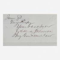 [Presidential] Johnson, Andrew Manuscript Letter, signed