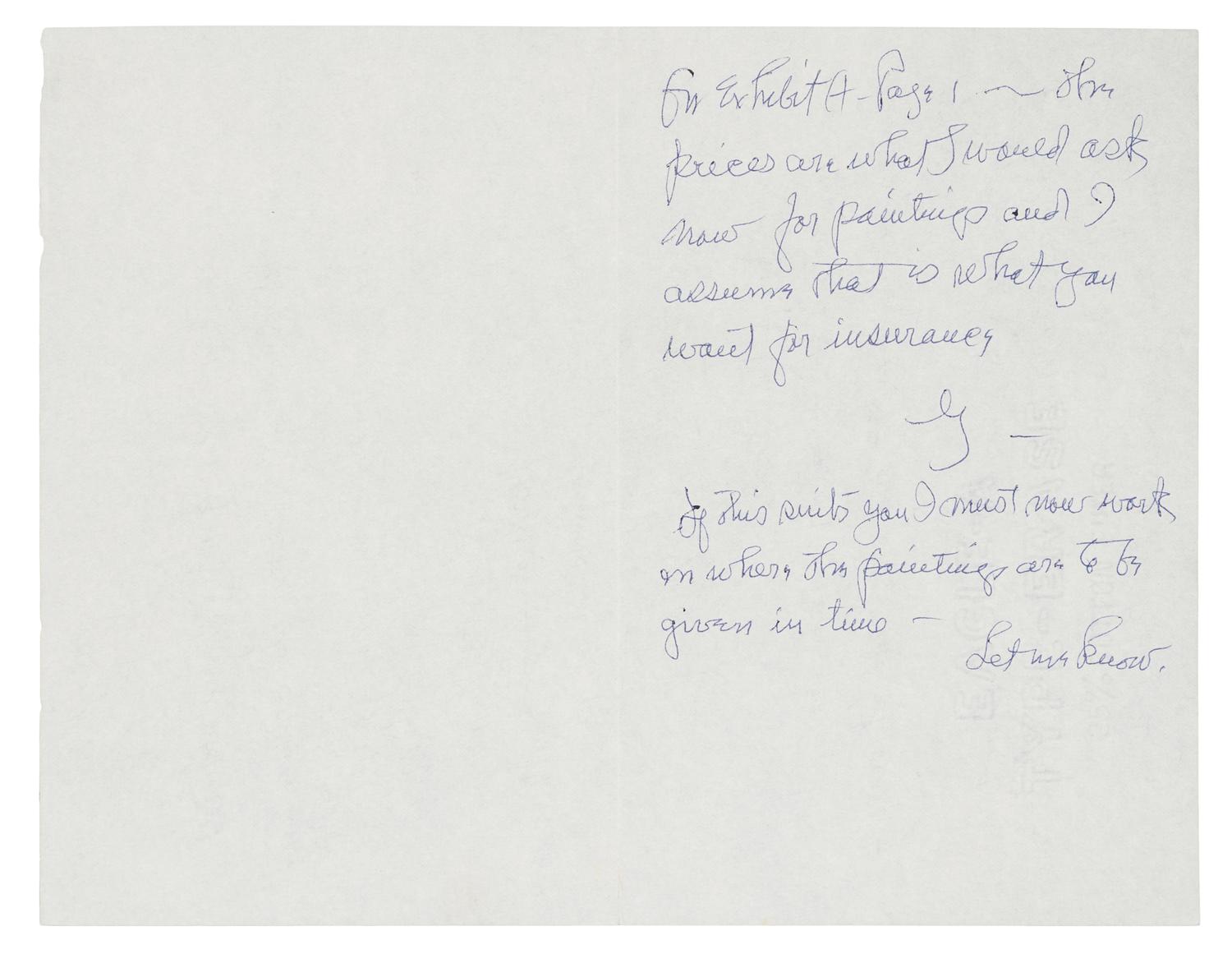 O'KEEFFE, Georgia. Autographed letter twice signed ("G" both times), to Anita [Young, her sister], Abiquiu, New Mexico, 14 July 1966.