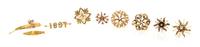 A Collection of Yellow Gold Seed Pearl Brooches, 16.90 dwts.