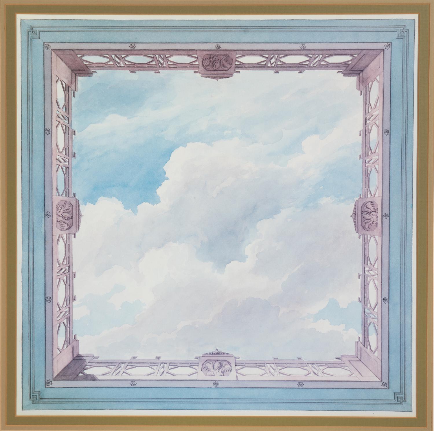 A Frederick Crase Watercolor Ceiling Design