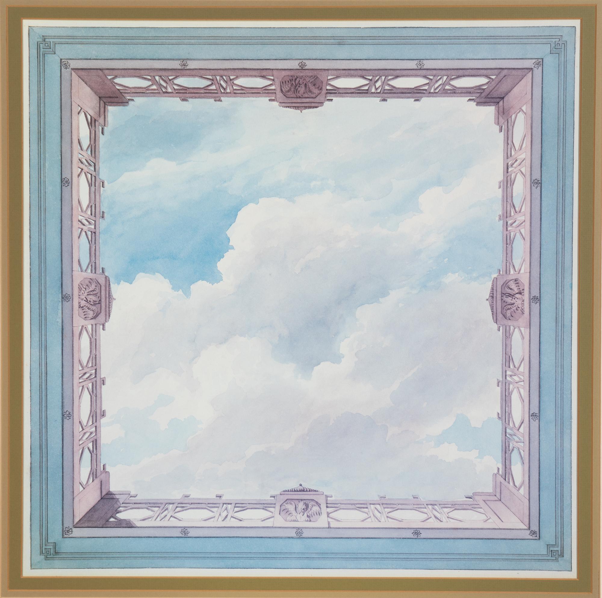 A Frederick Crase Watercolor Ceiling Design