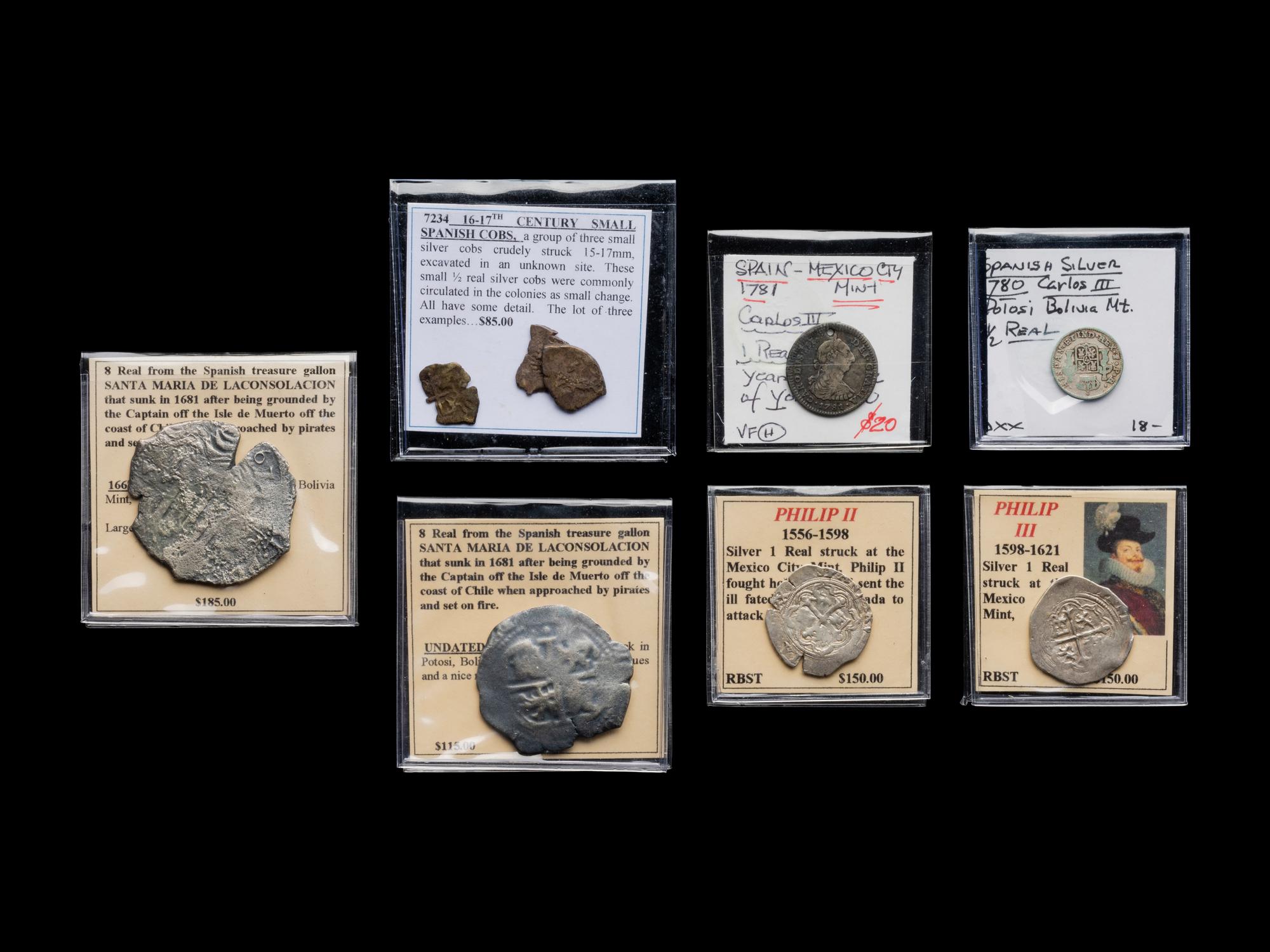 [SPAINISH EMPIRE] A Collection of Nine Silver Coins
