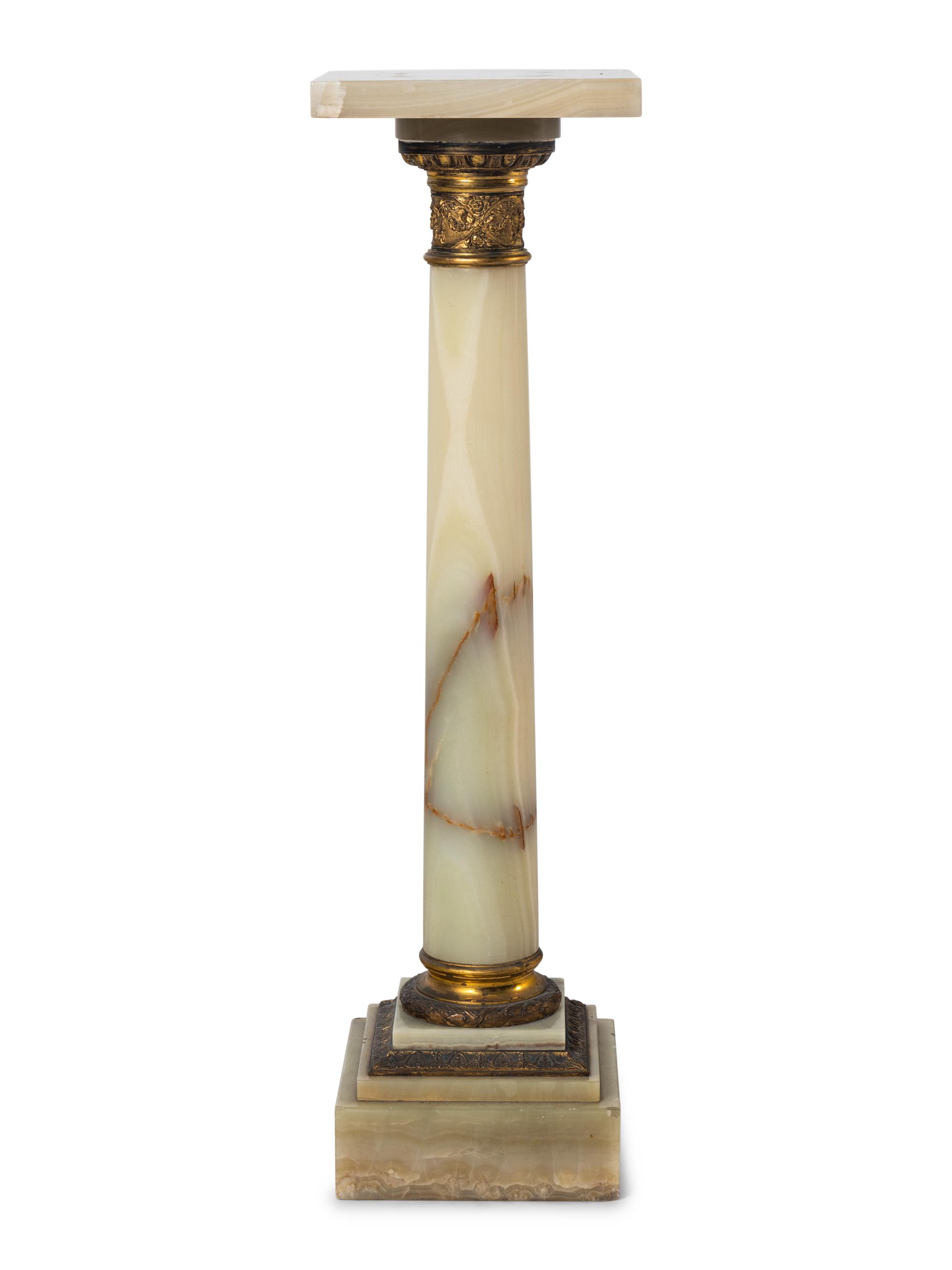 A Gilt Bronze Mounted Onyx Pedestal
