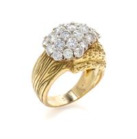 An 18 Karat Yellow Gold and Diamond Ring, 8.10 dwts.