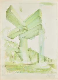Proposal for a Cathedral in the Form of a Sink Faucet for Lake Union, Seattle, Washington , 1972