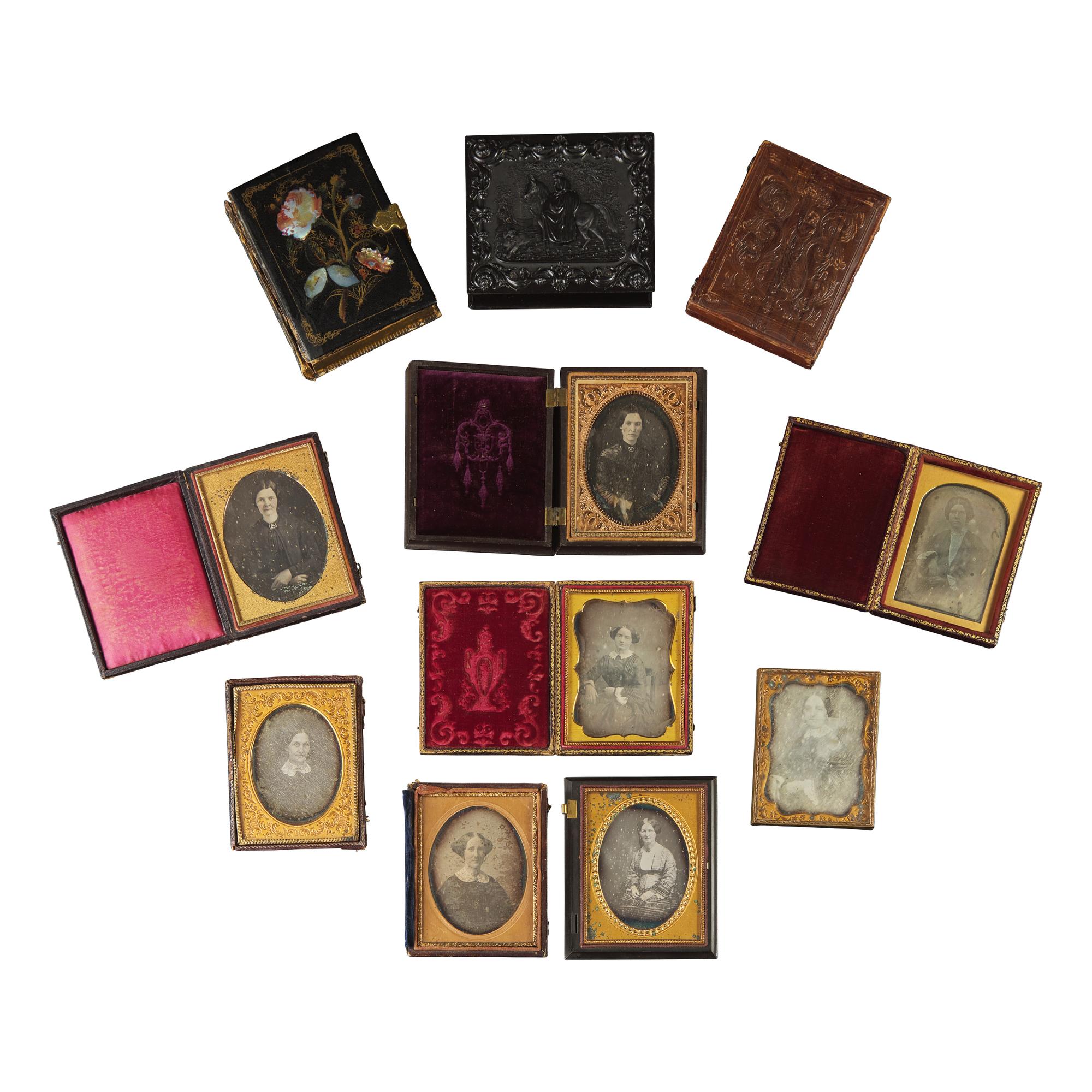 [Early Photography] Group of 14 Quarter Plate Daguerreotypes of Women