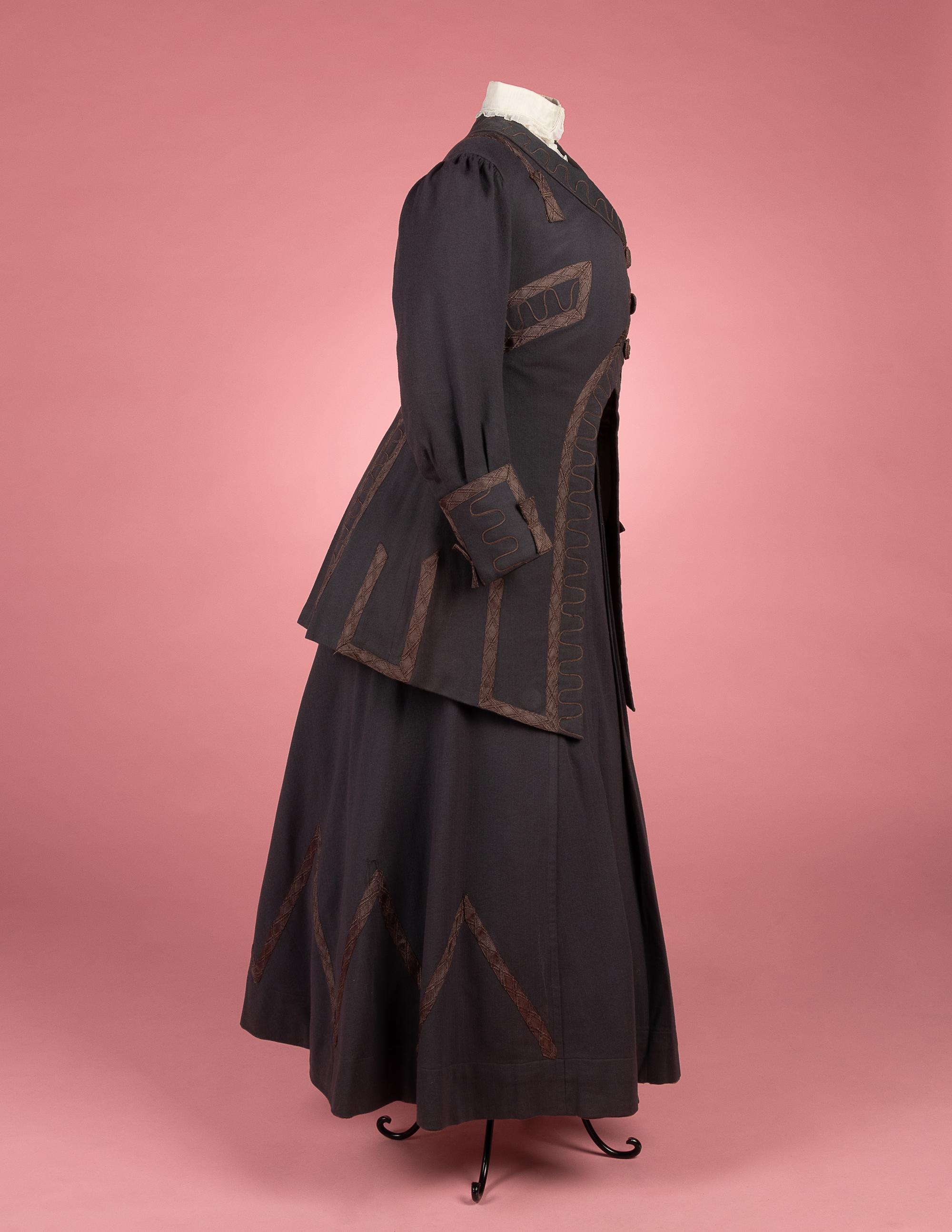 Three-Piece Wool Walking Suit, 1900-10s