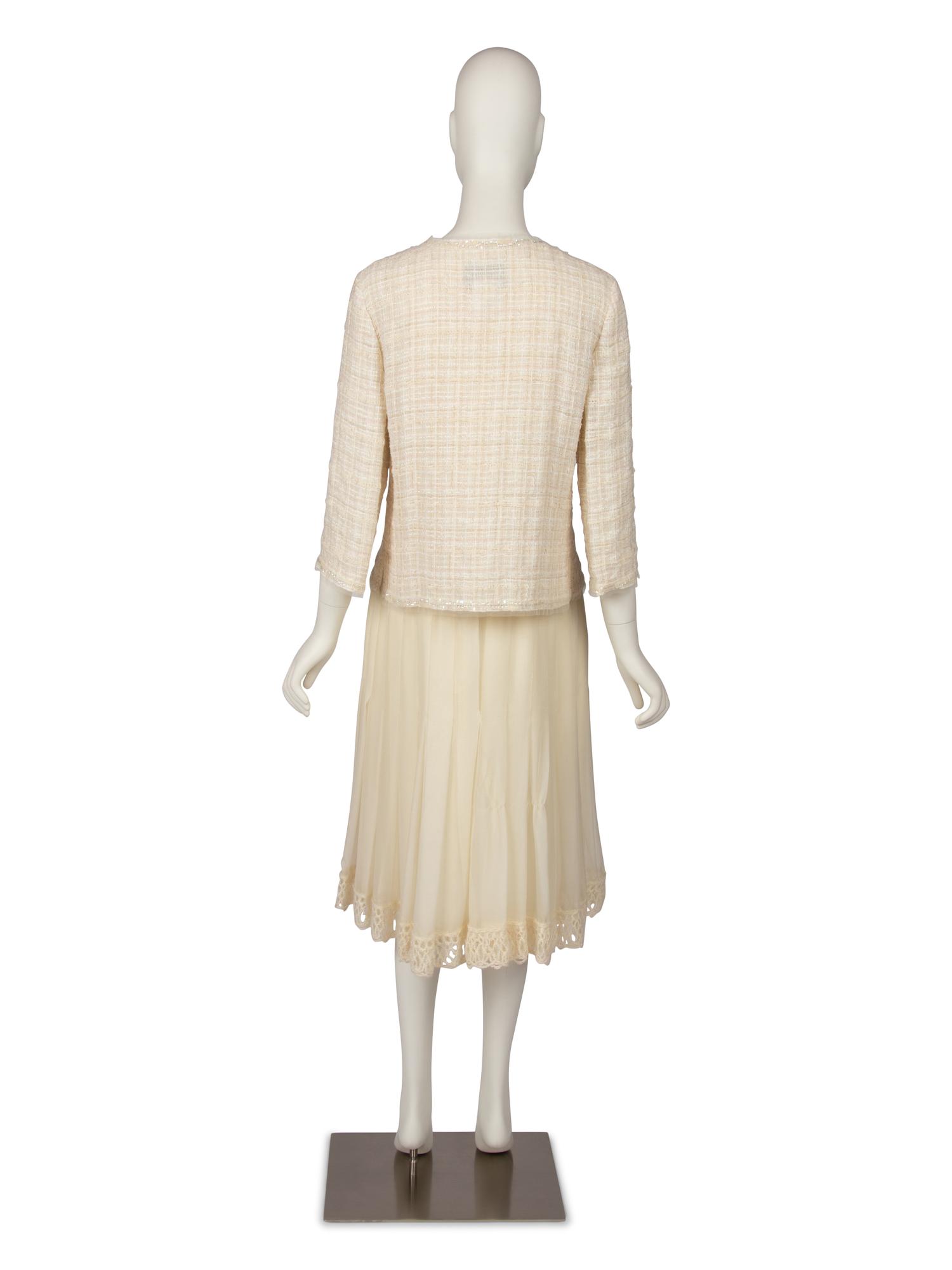Chanel White Jacket and Dress Ensemble, Cruise 2006