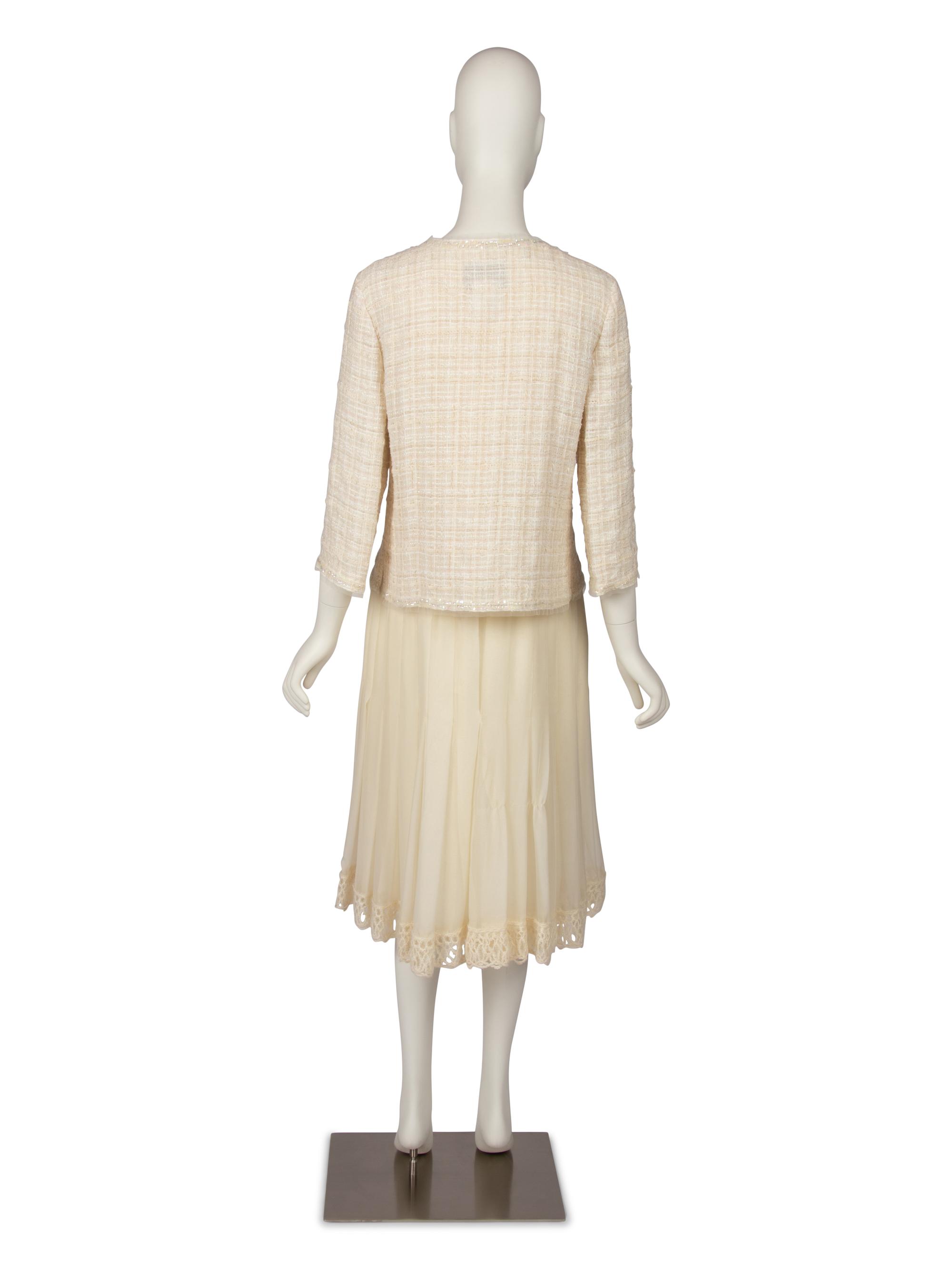 Chanel White Jacket and Dress Ensemble, Cruise 2006