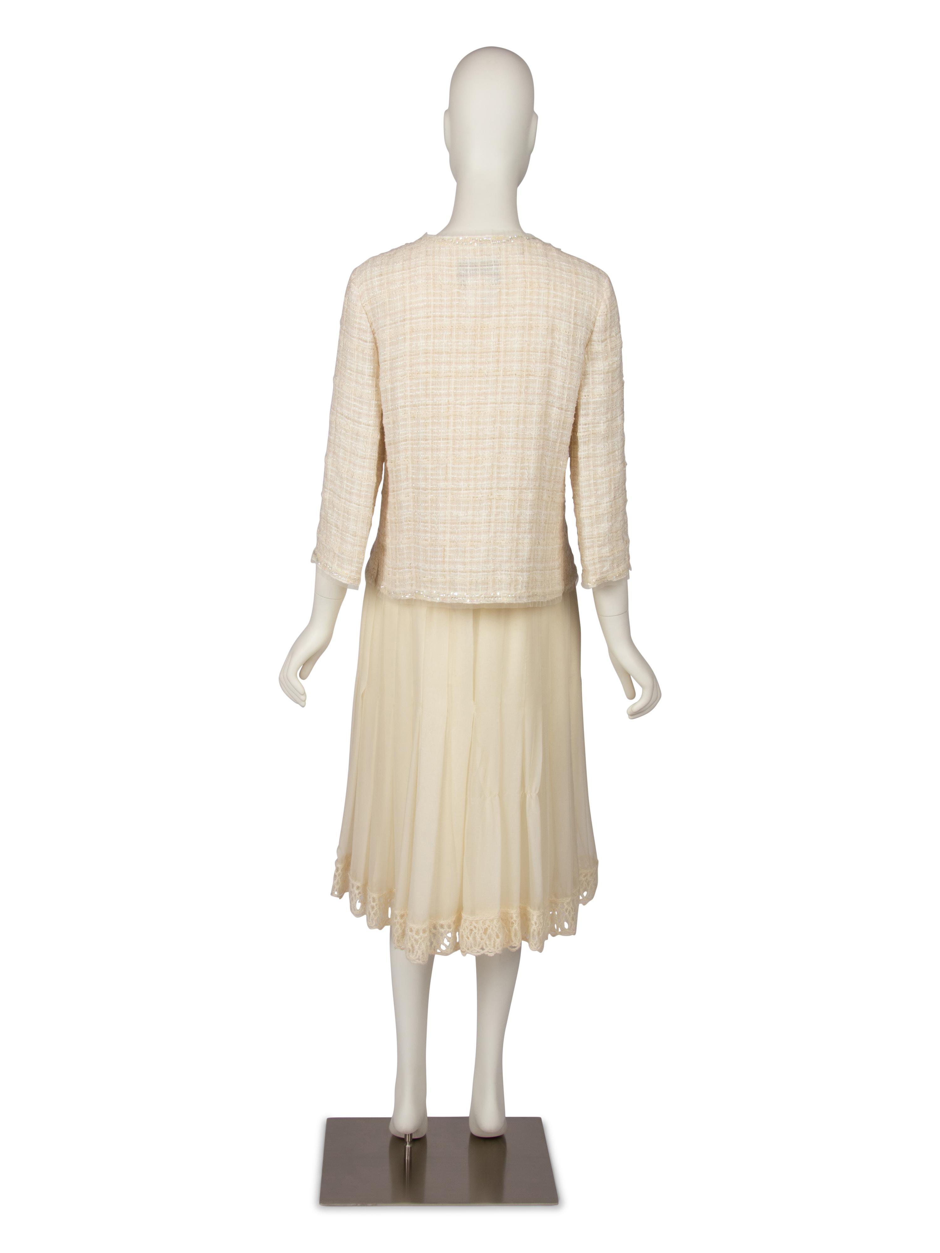 Chanel White Jacket and Dress Ensemble, Cruise 2006