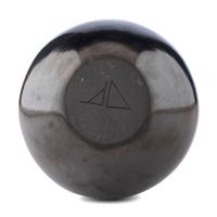 Black and Sienna Pottery Jar, with Gunmetal Finish