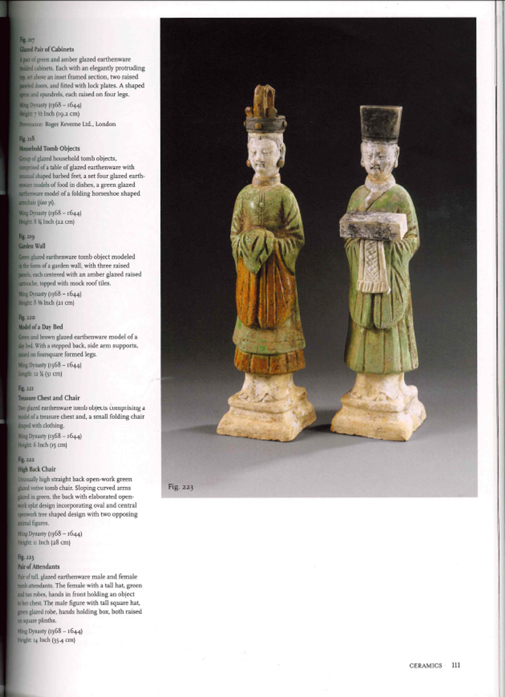 A Group of Chinese Sancai Glazed Earthenware Miniature Furniture , Ming Dynasty 明 三彩袖珍家具一組