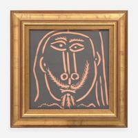 Pablo Picasso (Spanish, 1881-1973) Tête d'homme aux cheveux longs