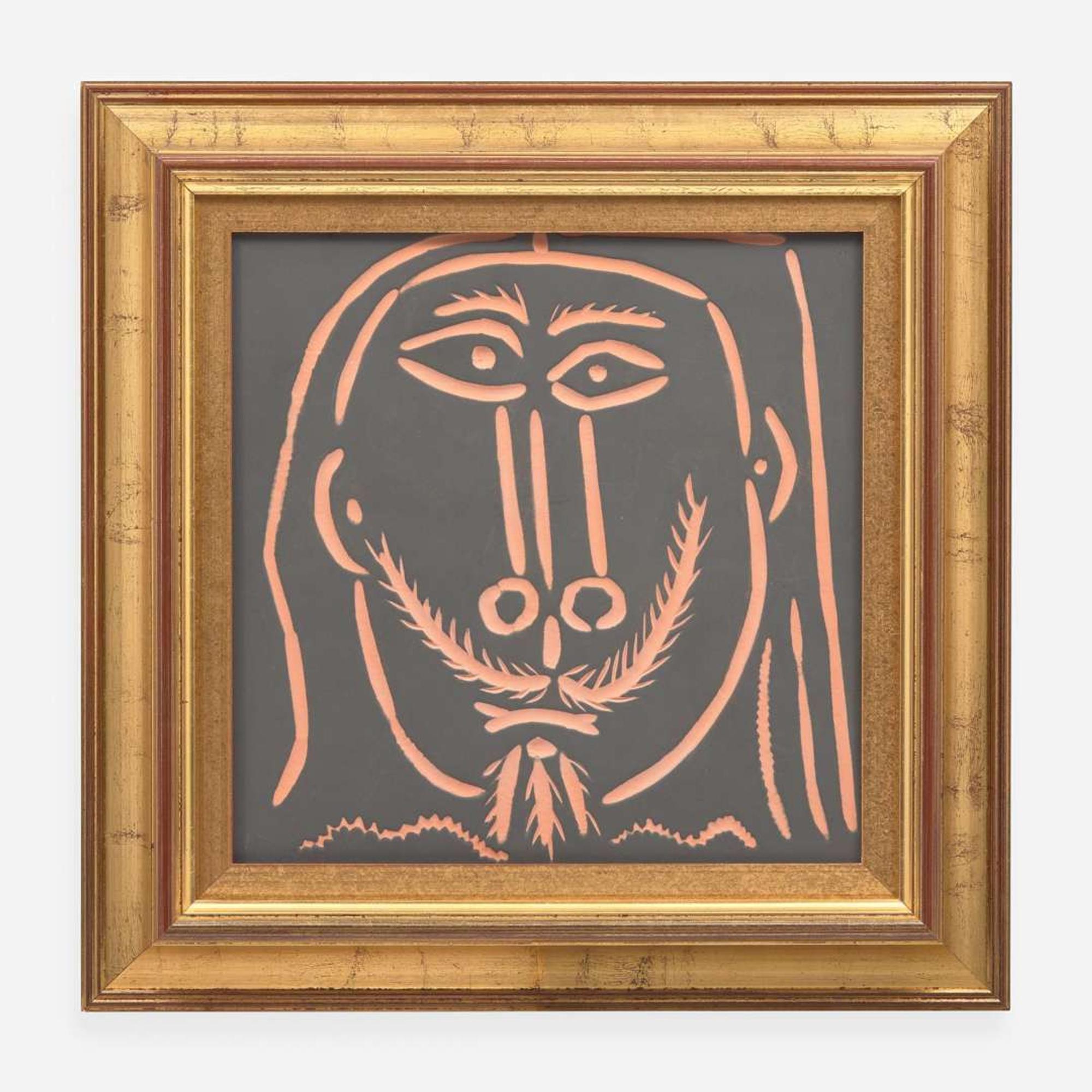Pablo Picasso (Spanish, 1881-1973) Tête d'homme aux cheveux longs