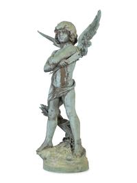 A Bronze Cupid Sculpture, After Auguste Moreau (French, 1834-1917)