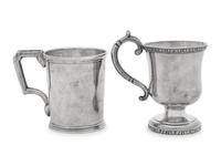 Two American Coin Silver Mugs