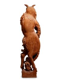 Two Continental Carved Wood Bacchic Figures of a Satyr and Satyress