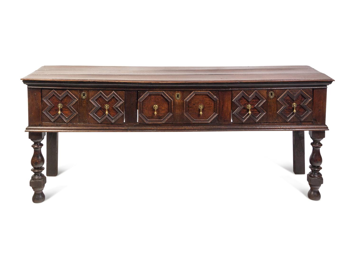A Charles II Style Oak Sideboard