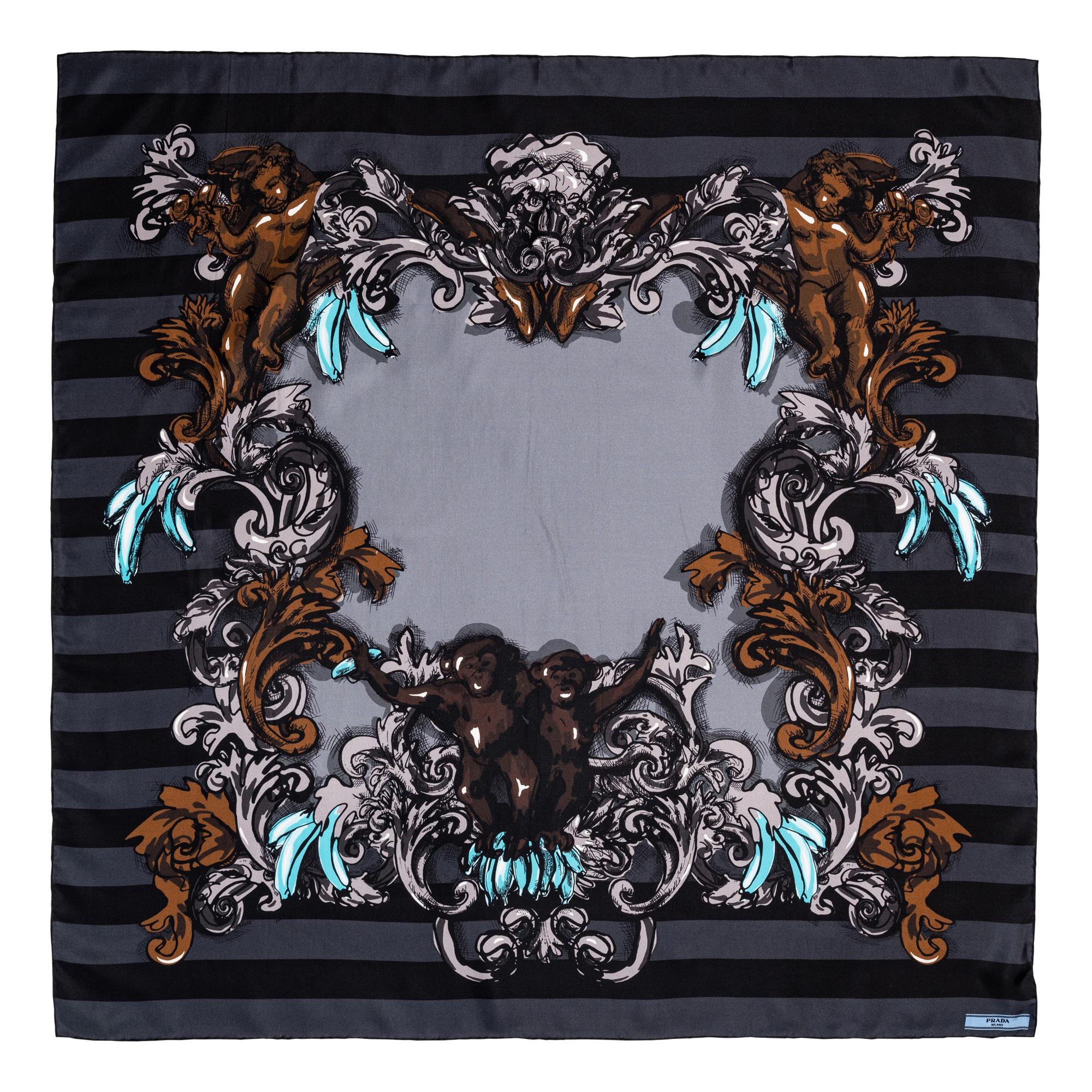 Three Designer Scarves: Two Hermès, One Prada