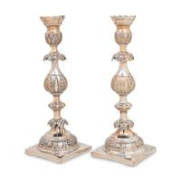 A Pair of Polish Silver Candlesticks