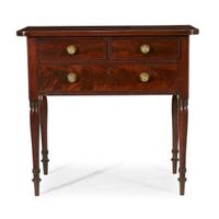 Federal mahogany three-drawer dressing table Probably Philadelphia, PA, circa 1815