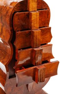A Continental Burl Walnut "Cello" Cabinet